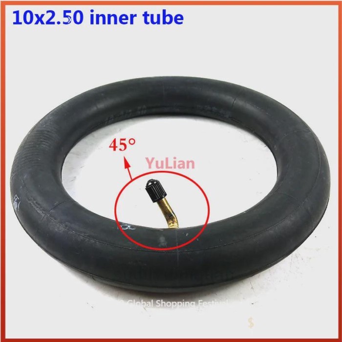 10X2.125 Inner Tube 10x2.5 Tube Innertube with bent valve 45 90 Degree valve for Baby Stroller Pram