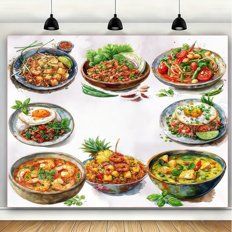 ผ้าแขวนตกแต่ง ผ้าแบนเนอร์และผ้าพื้นหลังสำหรับร้านอาหารระดับกูร์เมต์ (ขนาดสูงสุด 75~200 ซม.)