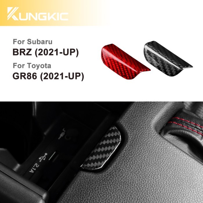 Real Hard Carbon Fiber Sticker For Subaru BRZ Toyota GR86 2021 2022 2023 2024 Central Storage Butto
