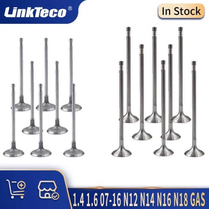 16pcs Auto Engine Parts Intake Exhaust Valve 1.4 1.6 L L4 07-19 N12 N14 N16 N18 GAS For MINI CLUBMA