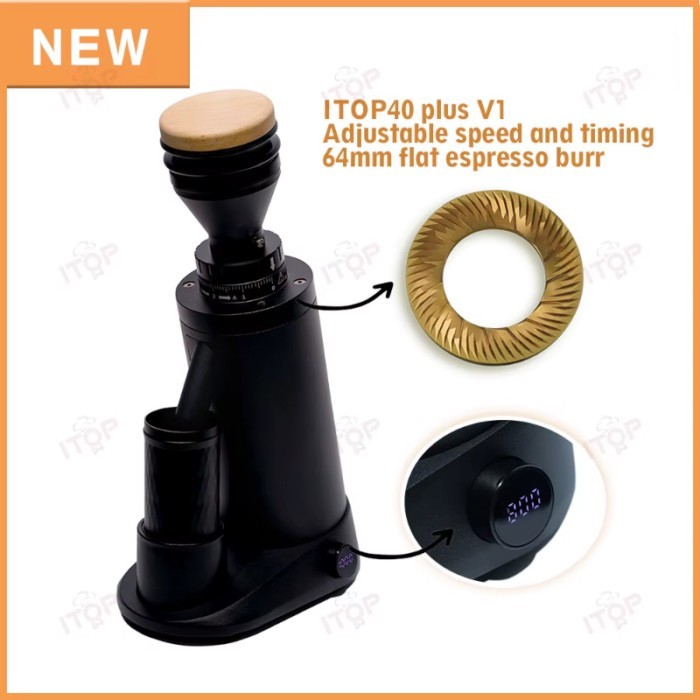 ITOP40 Plus-V1/V2 Coffee Grinder Machine 64MM Flat Titanium Burrs Adjustable Speed Version Coffee G