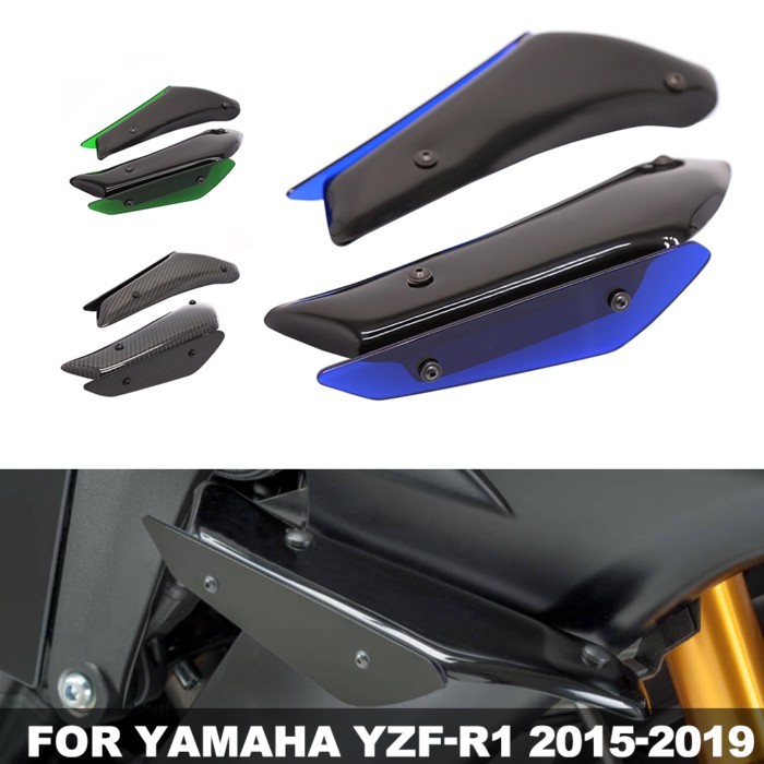 Motorcycle Aerodynamic Front Wing Kit Fixed Winglet Wing FOR YAMAHA YZF-R1 YZF R1 2015-2019 Side Do