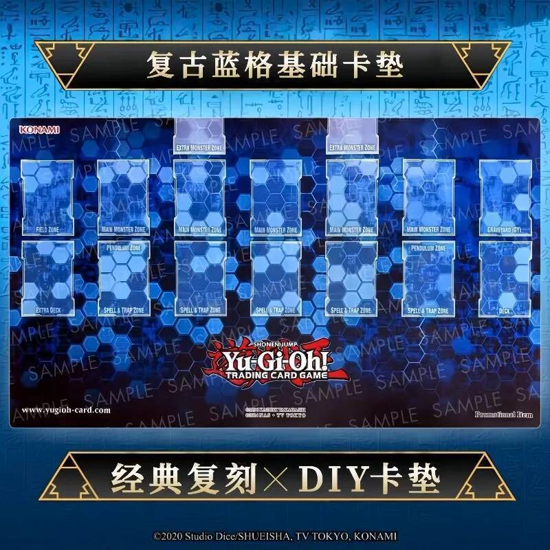 Yu-Gi-Oh! คลาสสิก Retro ลายสก๊อตสีฟ้า Theme Trading การ์ด Playmat 600x350 มม.อะนิเมะการ์ตูนเดี่ยวยางเกมแผ่นรองเม้าส์ของเล่น