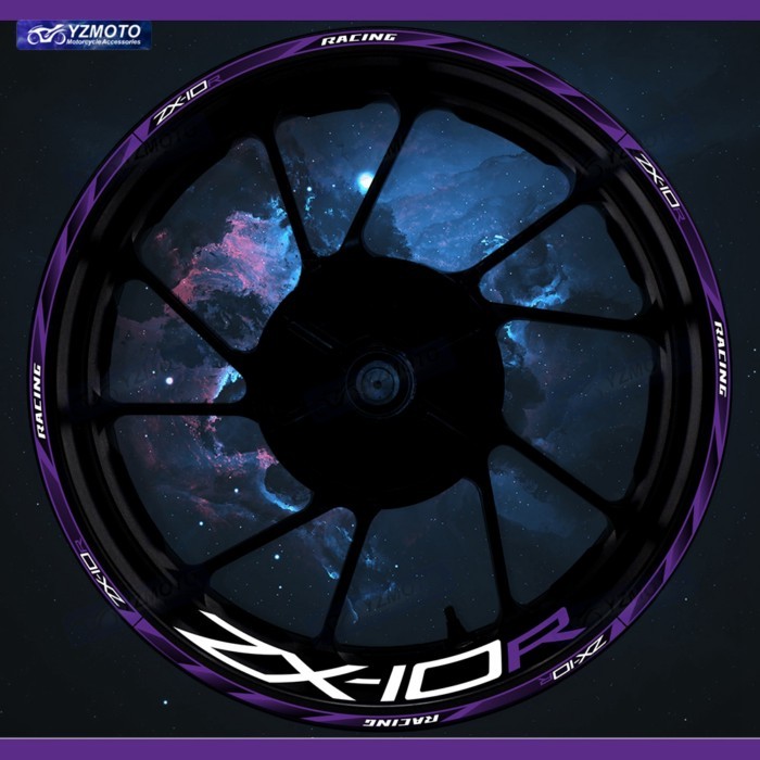 For ZX-10R ZX10R ZX 10R Motorcycle 17 Inch Front Rear Racing Wheel Hub Sticker Decal Reflective Mod