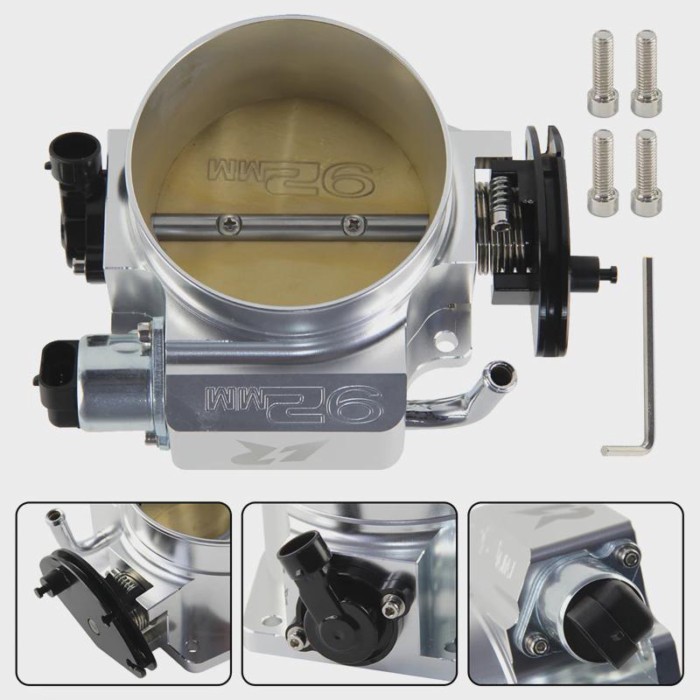 Aluminum 92MM CNC Billet Throttle Body+TPS IAC Position Sensor Kit For Chevy GM Gen LSX V8 Engine 4