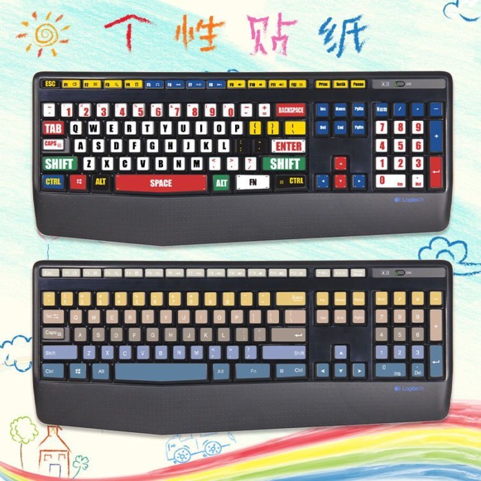 เหมาะสําหรับ Logitech MK345 k345 สติ๊กเกอร์คีย์บอร์ด สติ๊กเกอร์ปุ่มฟิล์ม คอมพิวเตอร์ตั้งโต๊ะ การ์ตูน