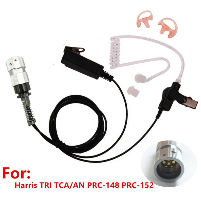 ▥ Prc148 152 Talkie Headset Taktis,Cuboid ไมโครโฟน PTT Air Tube หูฟังสำหรับ TRI Tca/Prc-148 Prc