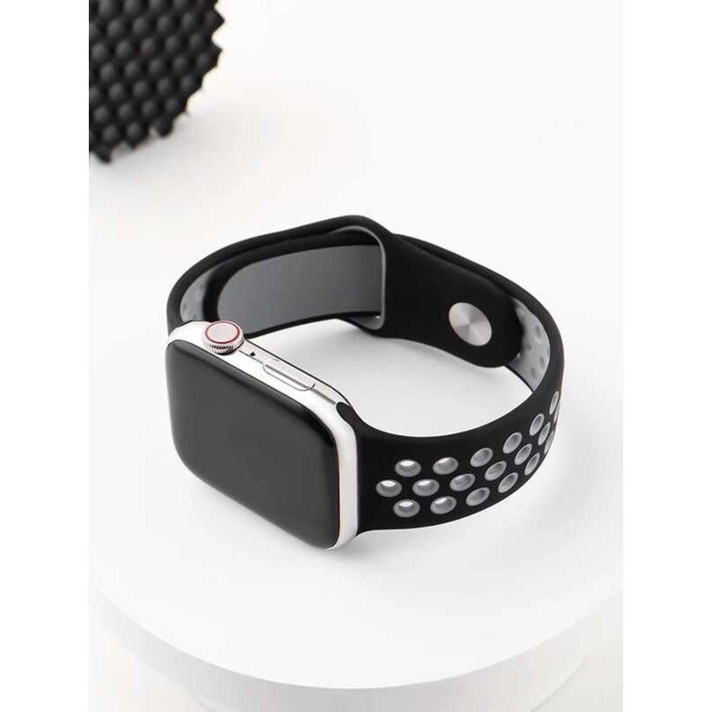 C Breathable Silicone Sport Watch Band Compatible With Iwatch/S8 And Watch 11/Se267 Punching Hole D