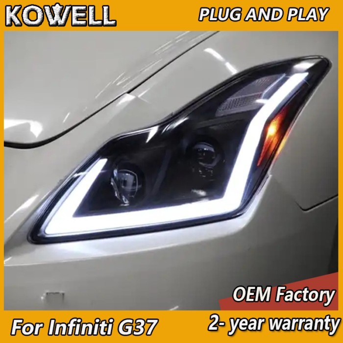 Car Styling for Infiniti G37 Head Light 2006-2012 Infiniti Q60 Headlight DRL Turn Signal High Beam