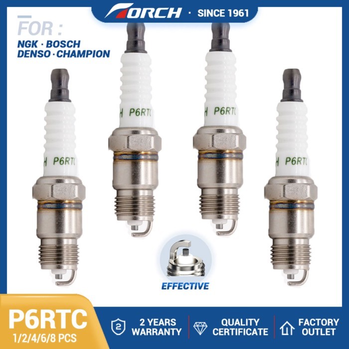 1-8PCS Spark Plug TORCH P6RTC Replace for 2623/BPR6FS Denso T20PR-U CHAMPION OBL9Y OE171 TOYOTA 900