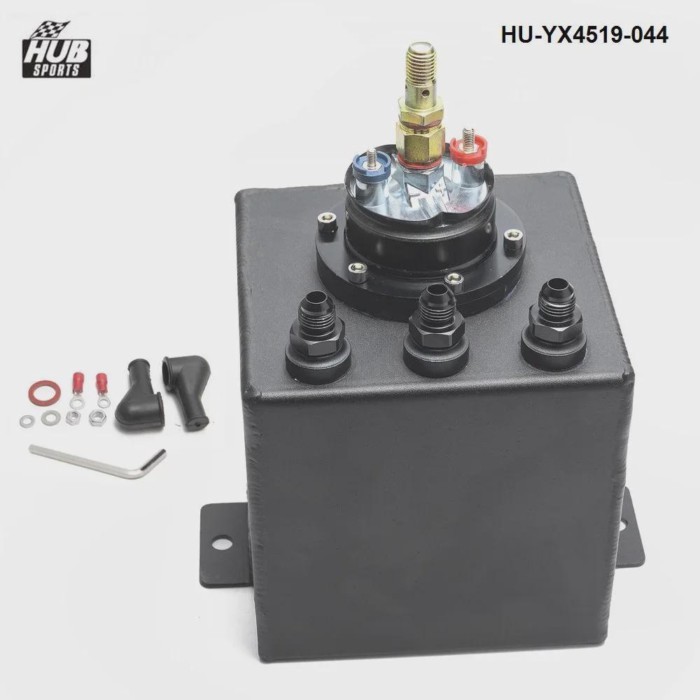 044 Fuel Pump 2L Billet High Flow Fuel Filter Swirl Surge Pot Tank Assembly HU-YX4519-044