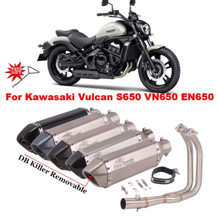 Slip On For Kawasaki Vulcan 650S S650 VN650 EN650 All Years Motorcycle Exhaust Escape System Front