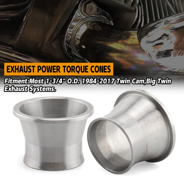 Exhaust Port Torque Cones Drag Pipe Power Cones Anti-Reversion Cones for Harley Big Twin Softail To
