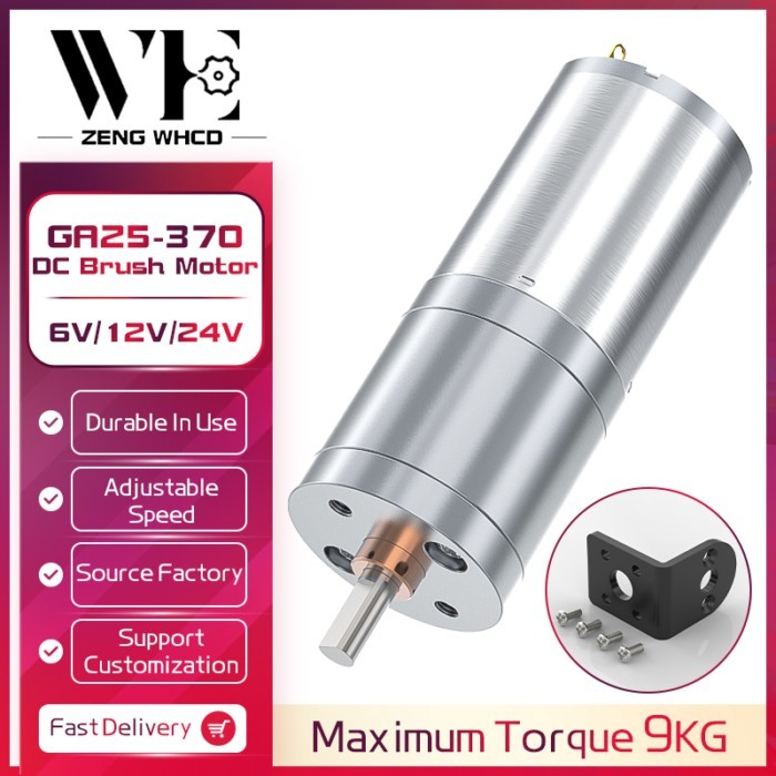 GA25-370 Miniature DC Gear Motor 6V12V24V 12RPM~1931RPM High TorqueSwitchable Forward and Reverse S
