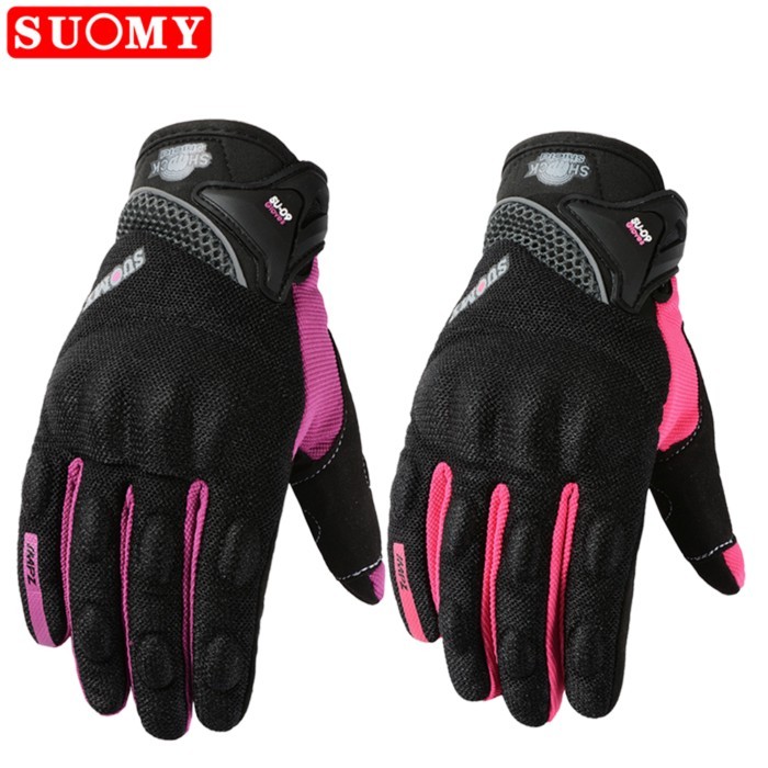 SUOMY Motorcycle Gloves Women Pink Purple Summer Breathable Motorbike Motocross Moto Biker Gloves F