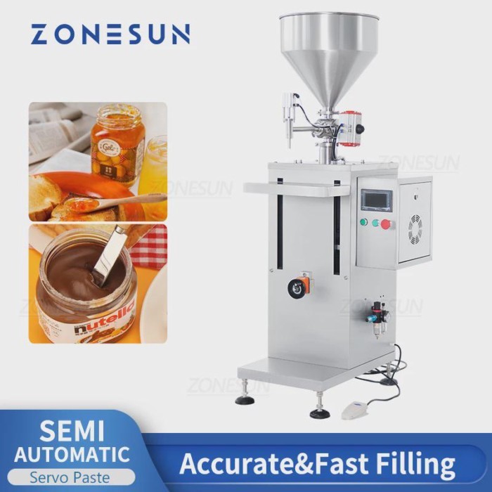 ZONESUN  Paste Filling Machine Cream Honey Cooking Oil Peanut Packing Servo Motor Rotor Pump Chili