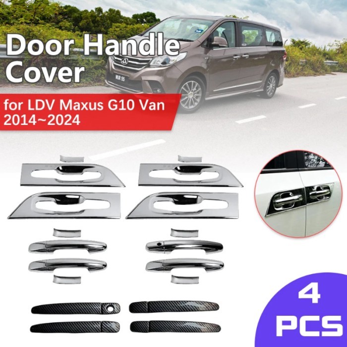 Car Chrome Door for LDV Maxus G10 Van 2014~2024 2015 2016 Handle Cover Carbon Fiber Trim Catch Key