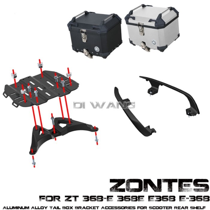 Aluminum Alloy Tail Box Bracket Accessories for Scooter Rear Shelf FOR ZONTES ZT 368-E 368E E368 E-
