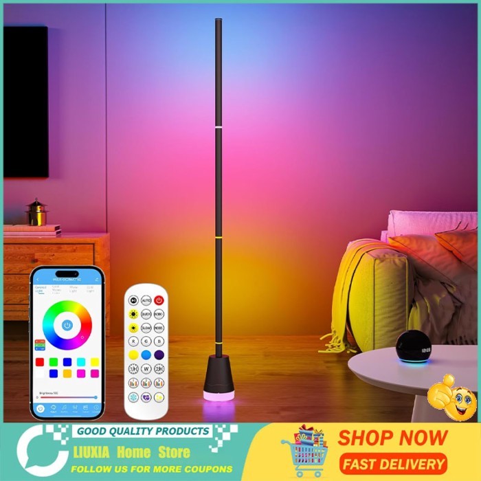 ไฟ RGB ตั้งพื้น LED พร้อม Bluetooth ควบคุมผ่านแอพ ตั้งเวลาปิดอัตโนมัติ ไฟตกแต่งห้องสไตล์เกมมิ่ง