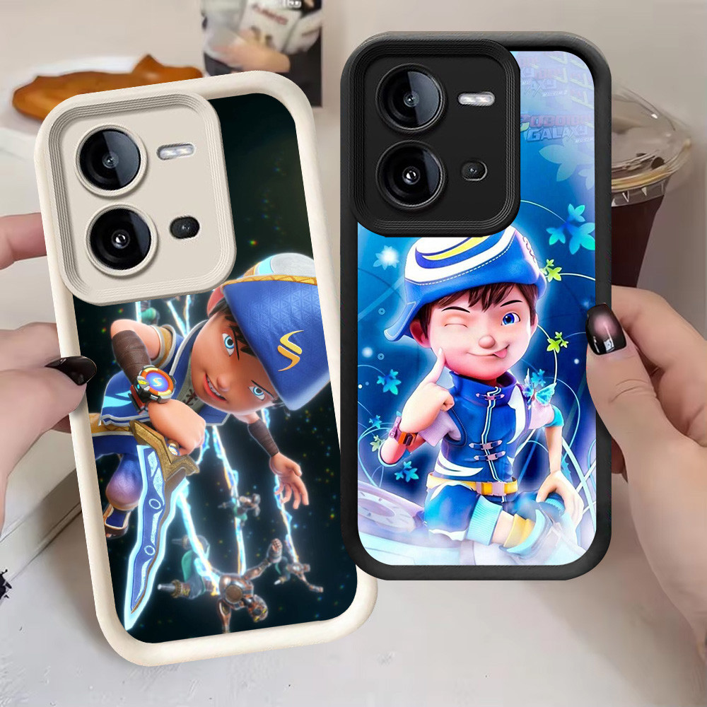 G-16 BoBoiBoy Casing สําหรับ VIVO Y28 Y28s V25 V25E Y17S สีดําและสีขาว