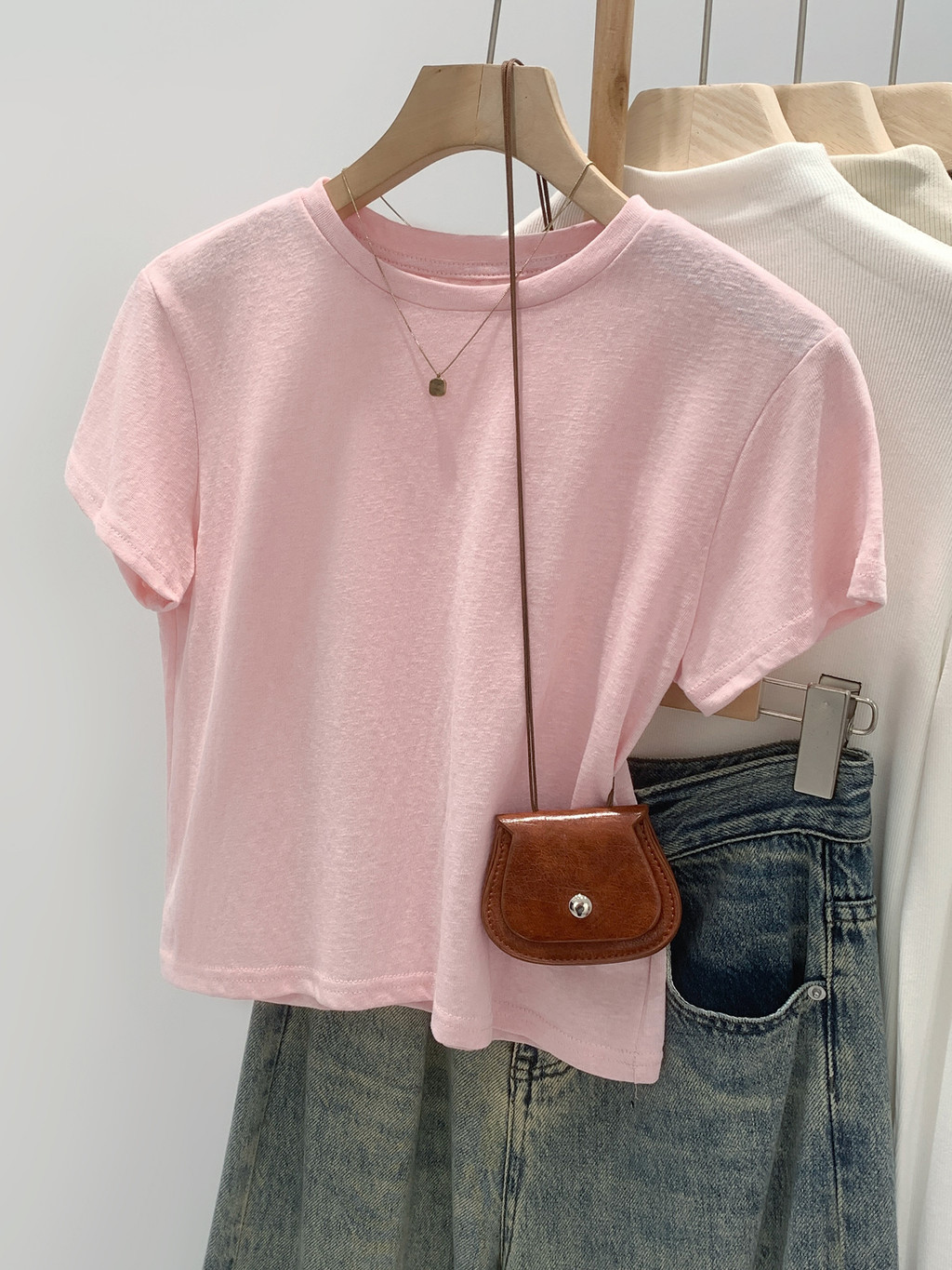 เสื้อยืดแขนสั้น ทรงหลวม คอลำลอง99304