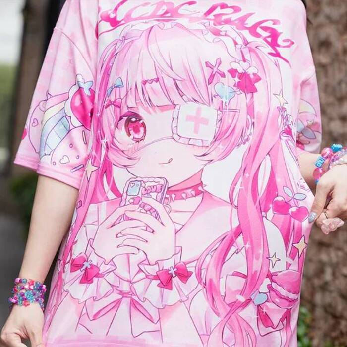 เสื้อยืดลายพิมพ์ 3D ทั่วตัว สไตล์ Harajuku ไซส์ใหญ่ เหมาะสำหรับสวมใส่ทุกวัน