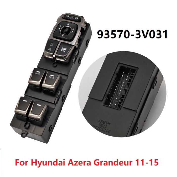 2 AUTO 93570-3V031 Power Window Main Control Switch Chroem For Hyundai Azera Grandeur 11-15 Window