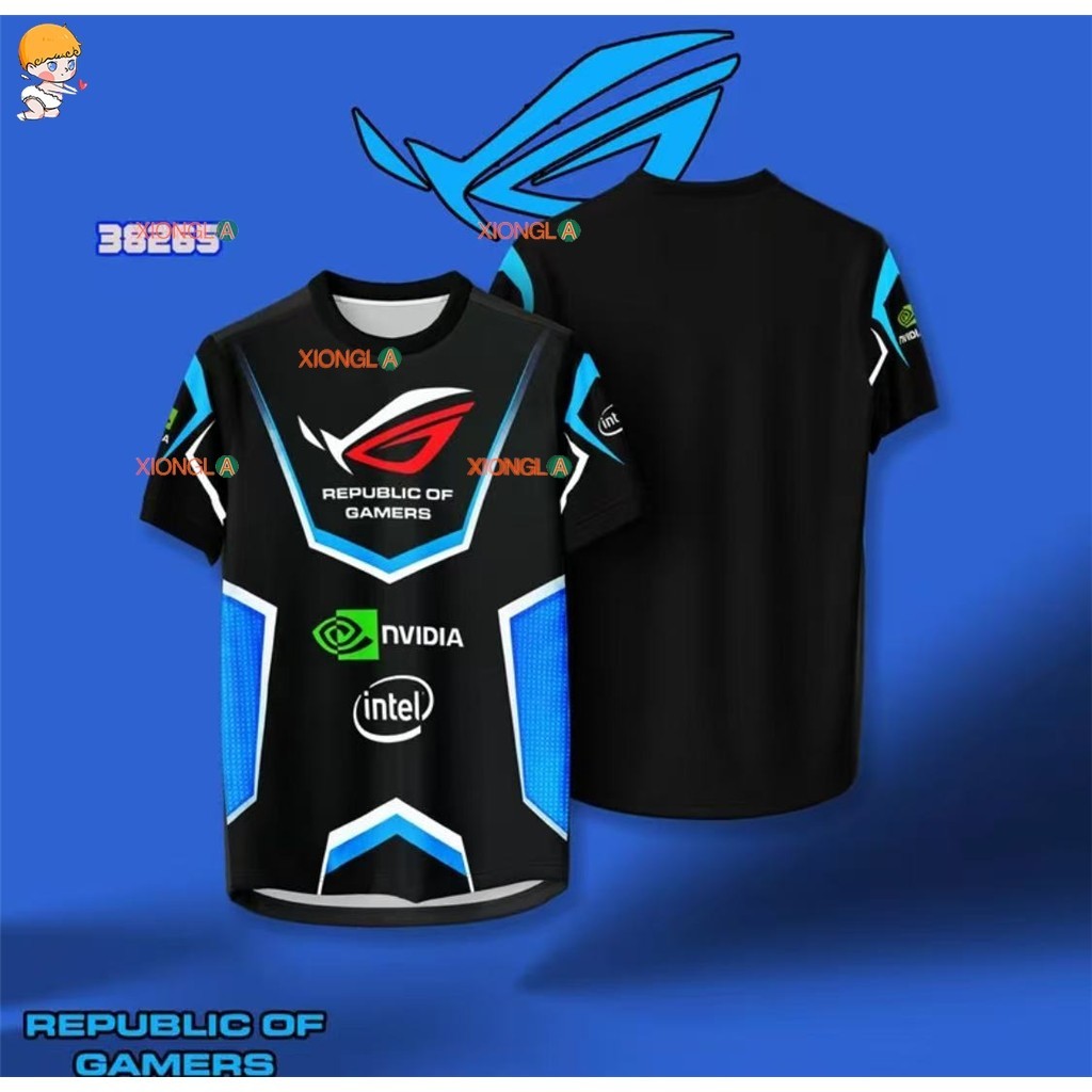 เสื้อยืด สาธารณรัฐจีนเกมเมอร์ อีสปอร์ต ดีไซน์ลายจุดไล่โทนสีเสื้ออินเทรนด์ที่ต้องมีสําหรับผู้ที่ชื่นชอบการอีสปอร์ต‌‌