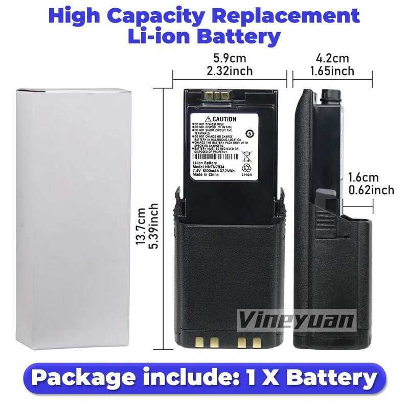 ▥ Nntn7034 ความจุสูง 5100mAh เข้ากันได้กับ Motorola Apx6000 Apx8000