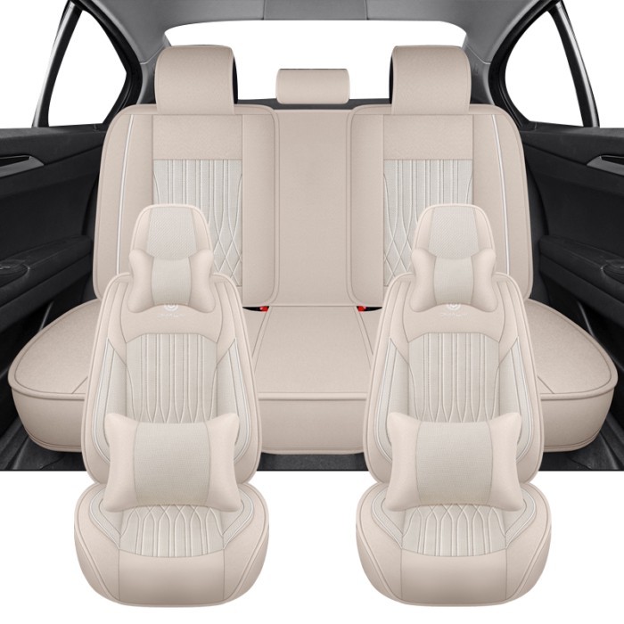 Universal Flax Full Set Car Seat Covers For Audi A6 C7 4F Q2L Q3 Q5 Q7 A3 8P 8V A4 B6 B7 B8 Luxury