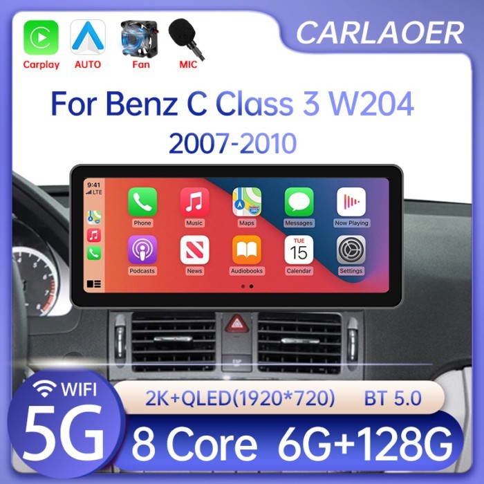 2din Android Car Multimedia video Player For Mercedes Benz C-Class 3 W204 S204 2006-2011 12.3inch l