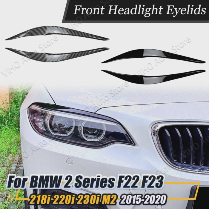 Car Front Headlight Eyebrows Eyelid Lid Trim Lamp Cover Sticker For BMW 2 Series F22 F23 218i 220i
