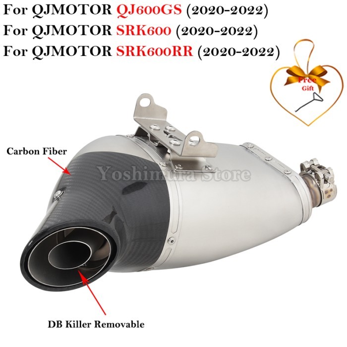 For QJMOTOR QJ600GS SRK600 SRK600RR 2020 - 2022 Motorcycle Exhaust Pipe Muffler Escape Stainless Ca