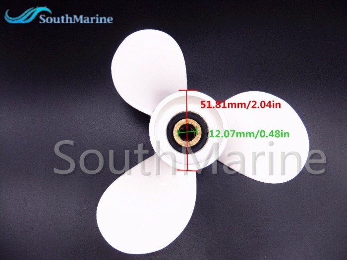 6E0-45941-01-00 Aluminum propeller 7 1/2 x 8 -BA for Yamaha 4hp 5hp 6hp 4A 4M 5M 5C F4 F6L F6S F6C