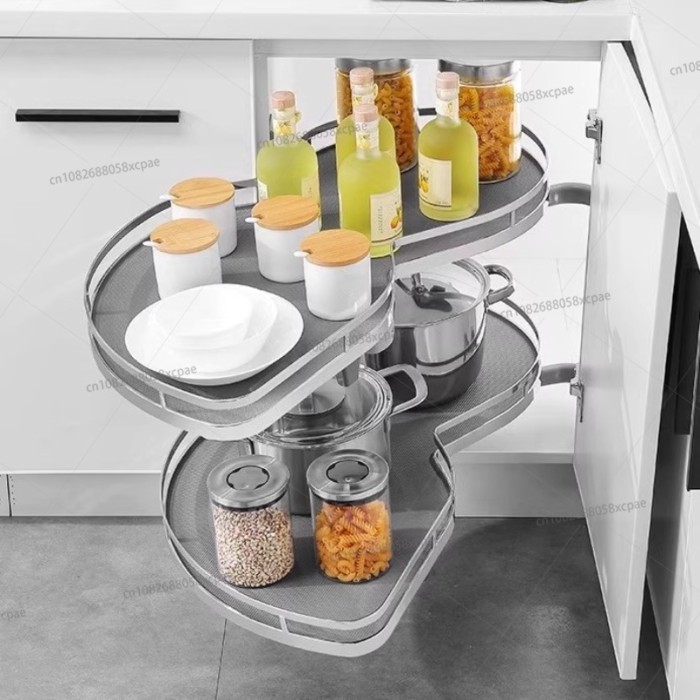 Kitchen Corner Pull Basket Cabinet Corner Rotating Basket Kitchen Cabinet Drawer Type Storage Rack