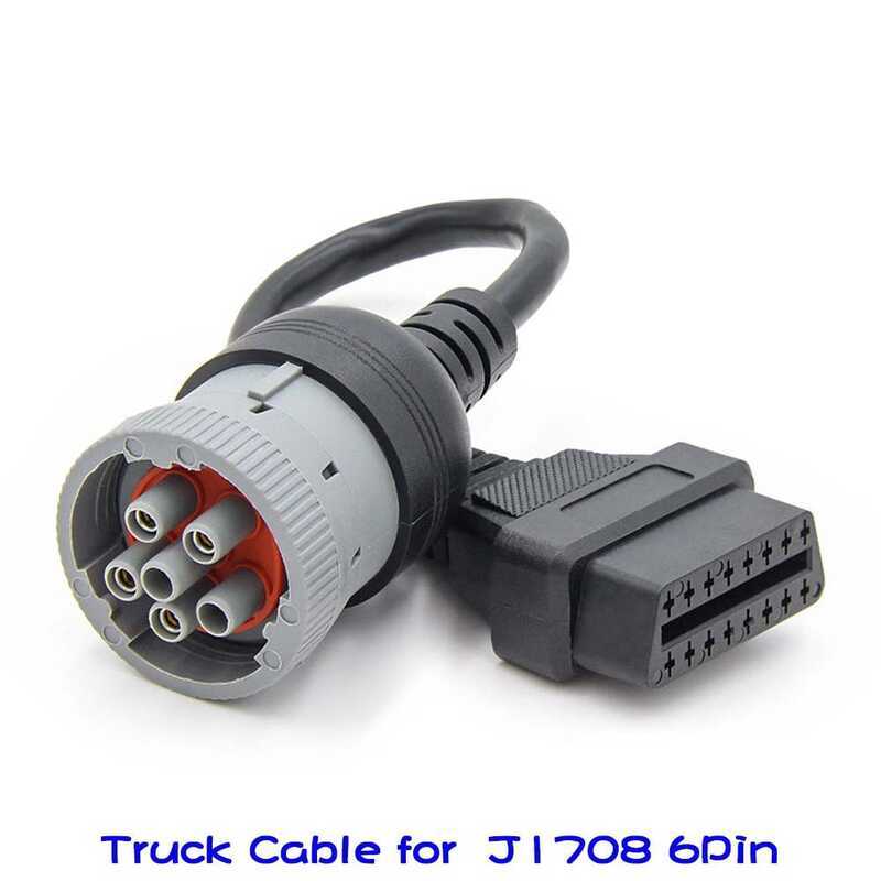 สายรถบรรทุก OBD1 ถึง OBD2 สําหรับJ1708德6Pin ตัวเมียถึง OBD2 16P