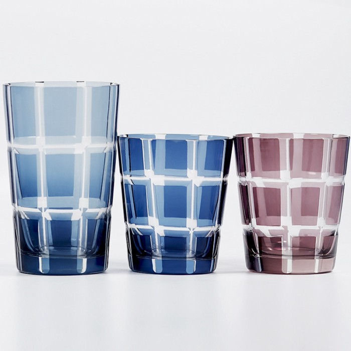 4pc/set Japanese hand-carved color-encrusted whiskey crystal glass Edo Kiriko glass