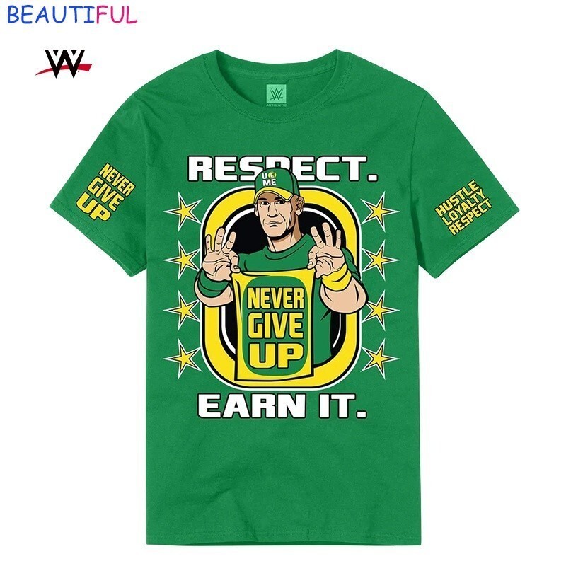 เสื้อยืดแขนสั้นพิมพ์ลาย John Cena John Cena รุ่นใหม่ของ WWE สําหรับผู้ชาย
