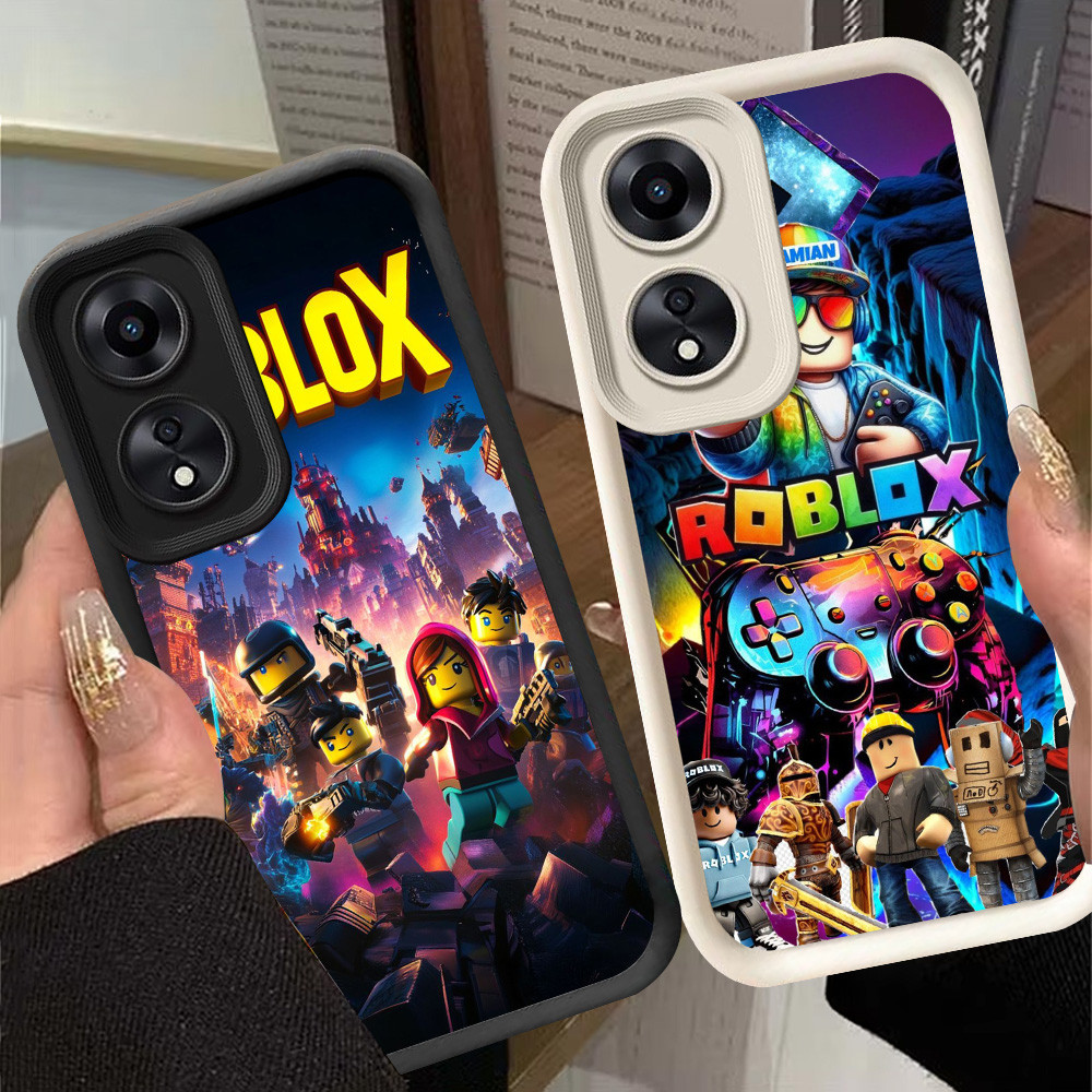G-21 Roblox Casing สําหรับ OPPO A58 A18 A60 A38 สีดําและสีขาว