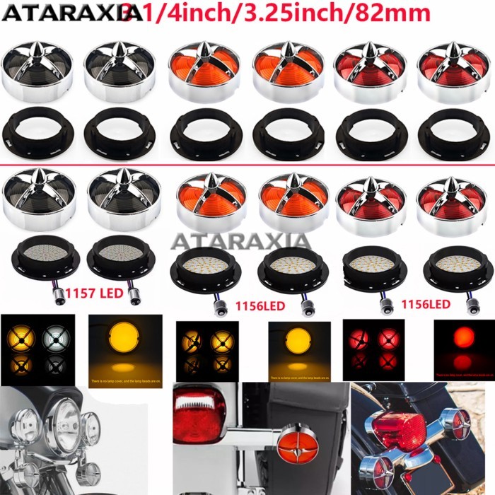 82mm 1156 1157 LED Rear Front Turn Signal Light Cover Indicator Lens Screw-in BRIGHTLEDS For Harley