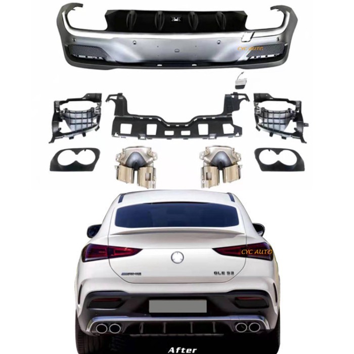 New type C167 rear diffuser for Mercedes Benz C167 GLE53 AMG rear diffuser with tail pipe 2020 2021