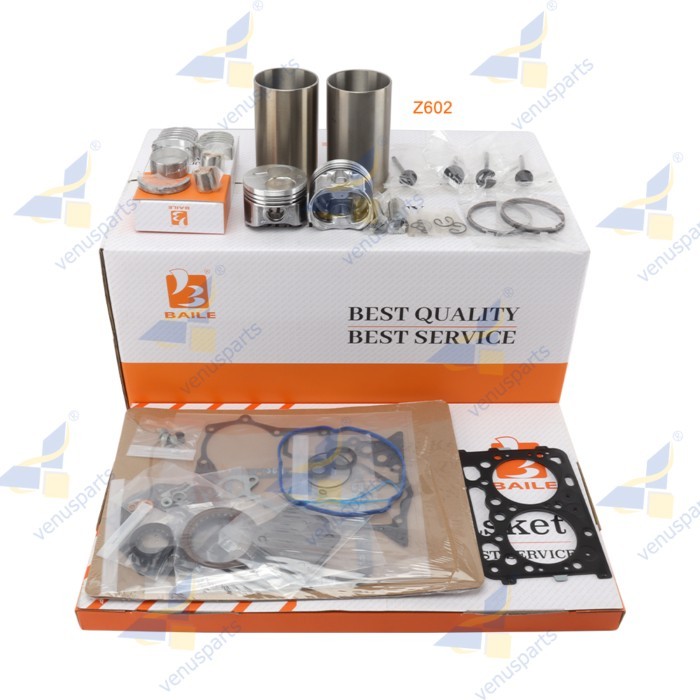 Z602 Overhaul Rebuild Kit For Kubota Piston Rings Cylinder Liner Full Gasket Set Engine Parts 1J091