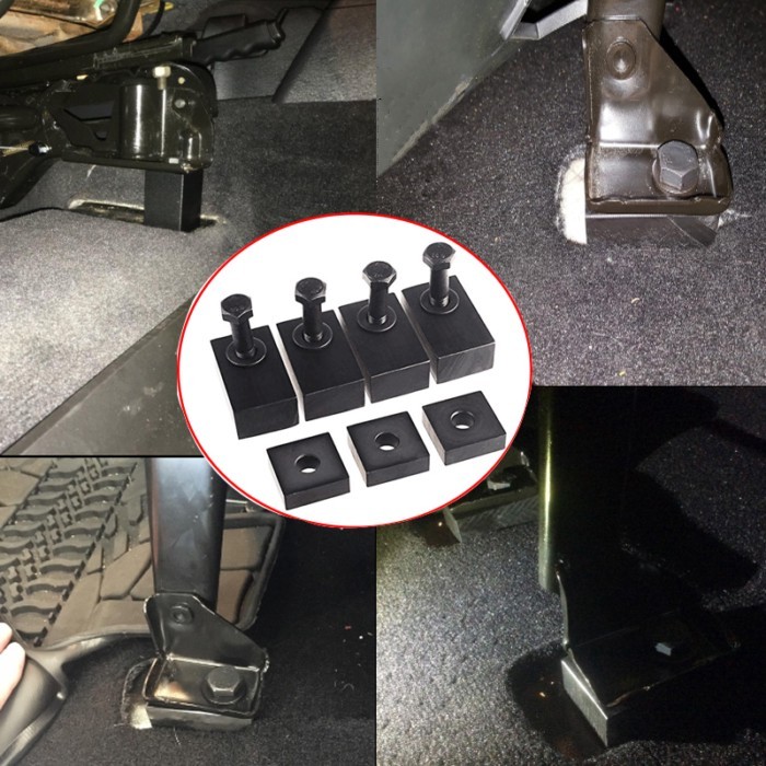 Black Rear Seat Support Recline Spacer Kit for 07-19 J eep W rangler JL JK Unlimited 4-Door Accesso