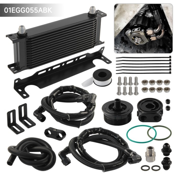 8AN 14 Rows Engine Oil Cooler Kit For Toyota 1GR 2GR 3GR 5GR 8AR Reiz Crown FJ Oil Filter Sandwich