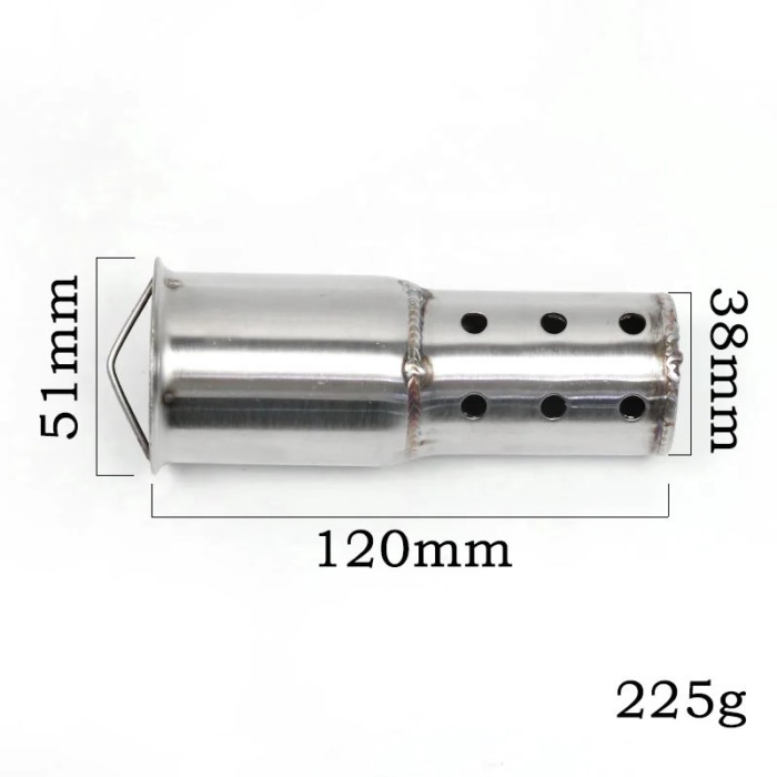 51mm Inlet Motorcycle Exhaust Muffler Adjustable DB Killer Silencer Reduce Noise Sound Eliminator F