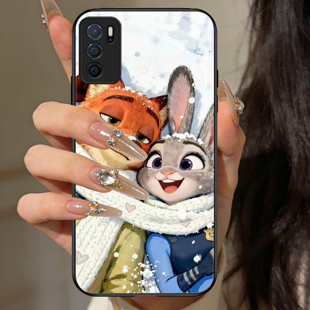 HP TT-88 Zootopia OPPO Reno A16S 4F A16K F19S A16 F19 A16E A95 4 F17 A74 A93 6 A54S Lite Pro แก้วเคส