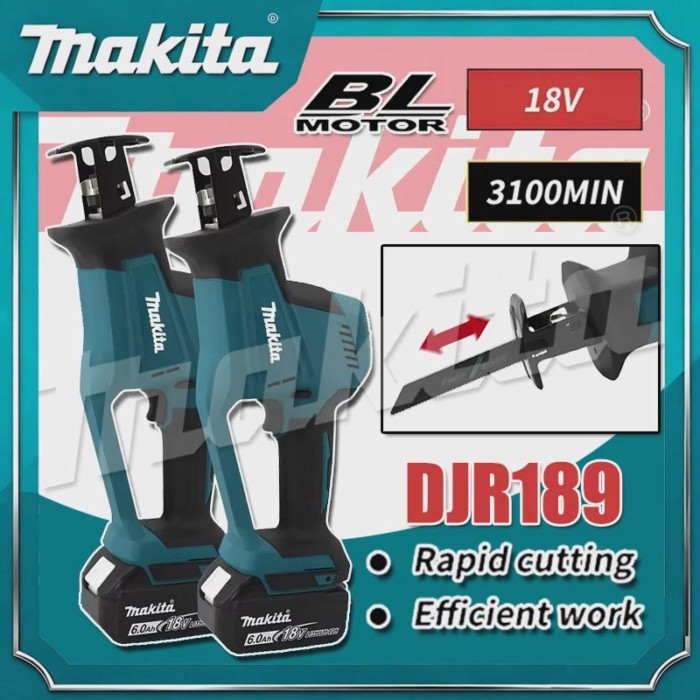 Makita DJR189 Cordless Electric Reciprocating Saw Brushless Rechargeable Wood Metal Cutting Saw Por