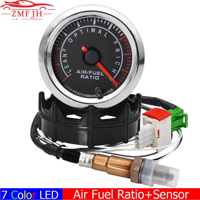 7 Color LED AFR Meter 20:1-10:1 52mm Air Fuel Ratio Gauge Narrowband Oxygen Sensor 0258006028 for G