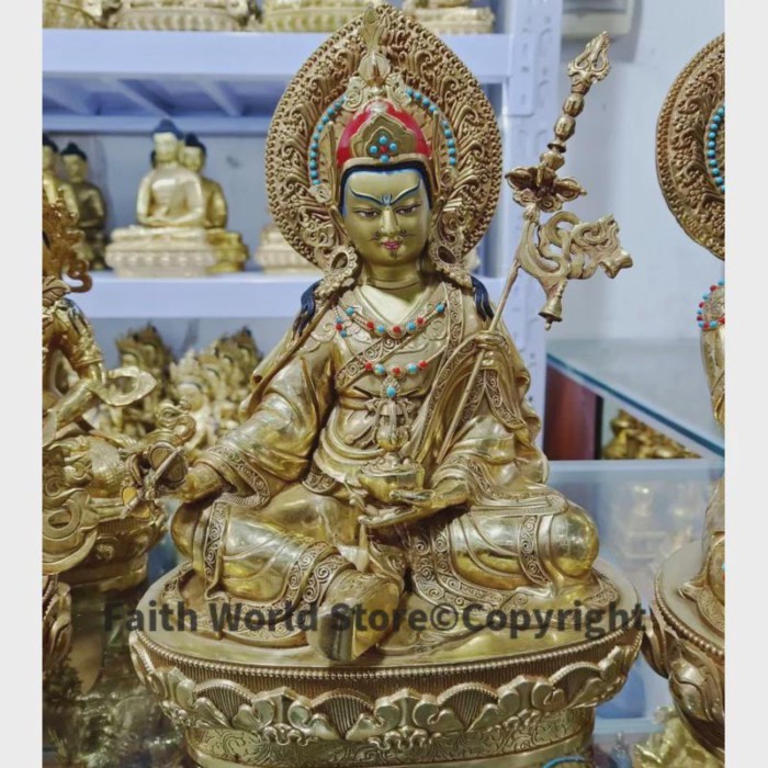 large 2025 GOOD quality gilding Guru Rinpoche Padmasambhava Almighty Worship Buddha copper statue f