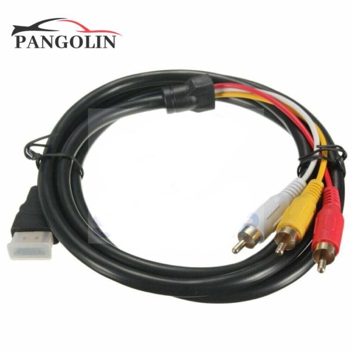 59'' HDMI Male to 3 RCA Video Audio Converter Adapter Cable AV Component HDTV Supports 480i, 480P 7